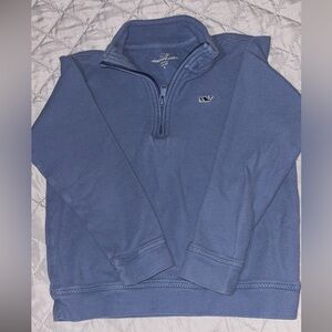 Vineyard Vines 100% Cotton Boy's Quarter Zip Up Sweater Shirt in Blue